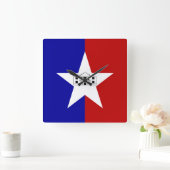 Wall Clock with Flag of San Antonio City, VS Vierkante Klok (Huis)