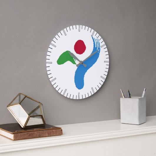 Wall Clock with flag of Seoul, South Korea Grote Klok (Kantoor)