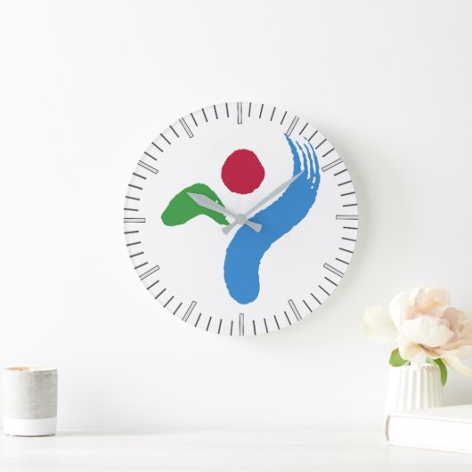 Wall Clock with flag of Seoul, South Korea Grote Klok (Huis)