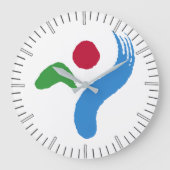 Wall Clock with flag of Seoul, South Korea Grote Klok (Voorkant)