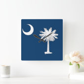 Wall Clock with Flag of South Carolina, VS Vierkante Klok (Huis)