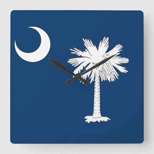 Wall Clock with Flag of South Carolina, VS Vierkante Klok (Voorkant)
