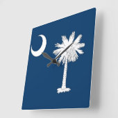Wall Clock with Flag of South Carolina, VS Vierkante Klok (Hoek)