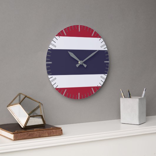 Wall Clock with flag of Thailand Grote Klok (Kantoor)