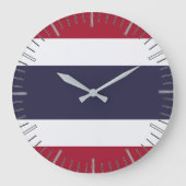 Wall Clock with flag of Thailand Grote Klok (Voorkant)