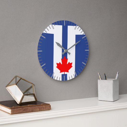 Wall Clock with flag of Toronto, Canada Grote Klok (Kantoor)