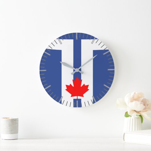 Wall Clock with flag of Toronto, Canada Grote Klok (Huis)
