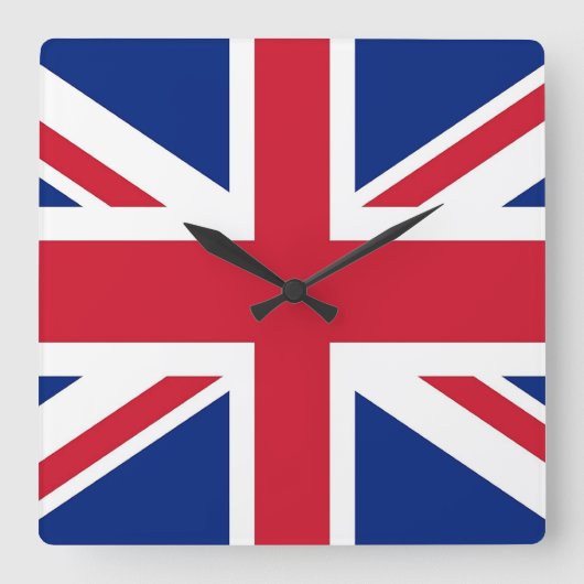 Wall Clock with Flag of United Kingdom Vierkante Klok (Voorkant)