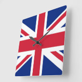 Wall Clock with Flag of United Kingdom Vierkante Klok (Hoek)