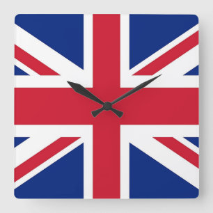 Wall Clock with Flag of United Kingdom Vierkante Klok