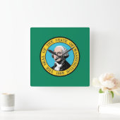 Wall Clock with Flag of Washington State, VS Vierkante Klok (Huis)