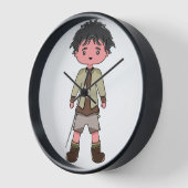 Wall Clock with illustration character cartoon (Hoek)
