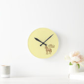 Wall Clock with motivational text and horse Ronde Klok (Huis)