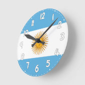 Wall Clock with the flag of Argentina - Flag of Ar Ronde Klok (Hoek)