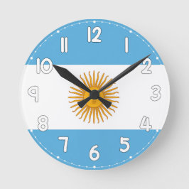 Wall Clock with the flag of Argentina - Flag of Ar Ronde Klok