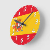 Wall Clock with the Spanish Flag - Flag of Spain Ronde Klok (Hoek)