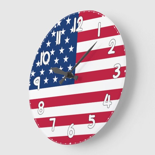 Wall Clock with the United States Flag - USA Flag Grote Klok (Hoek)