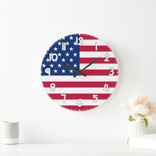 Wall Clock with the United States Flag - USA Flag Grote Klok (Huis)