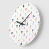 Wall Clock with Tiny Boats – Nautical Kids Room De Grote Klok (Hoek)