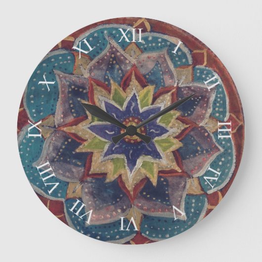 Wall Clock yoga Mandala Grote Klok (Voorkant)