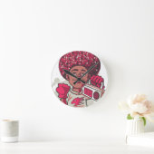 Wall Clock – YOUTH Power Afro & Boombox Urban  Ronde Klok (Huis)
