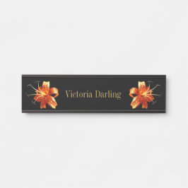 Wall Desk Hanging Name Bord Tiger Lilies Deurbordje