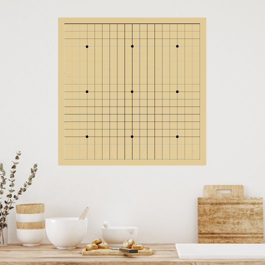 Wall Go game Board (19x19) (Vers 2) Poster (Keuken)