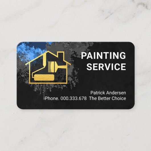 Wall Grunge Paint Painter Service Visitekaartje (Voorkant)