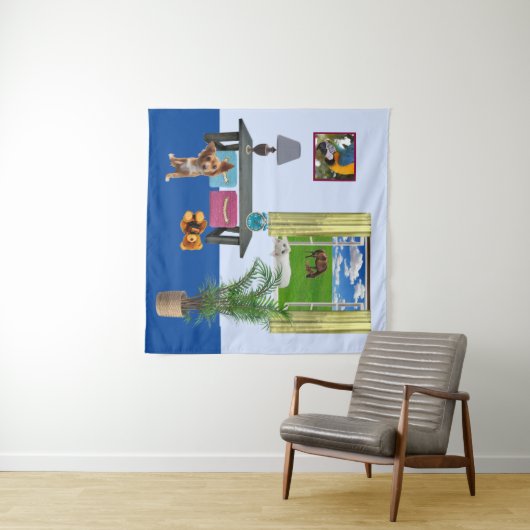 Wall Hanging, doe de ruimte in huis voor kinderen Wandkleed (In Situ (horizontaal))
