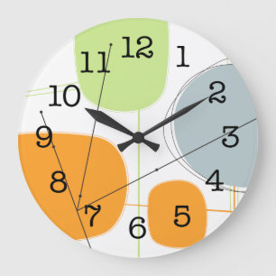 Wall klok - Abstracte atoomkunst van 1950 geïnspi
