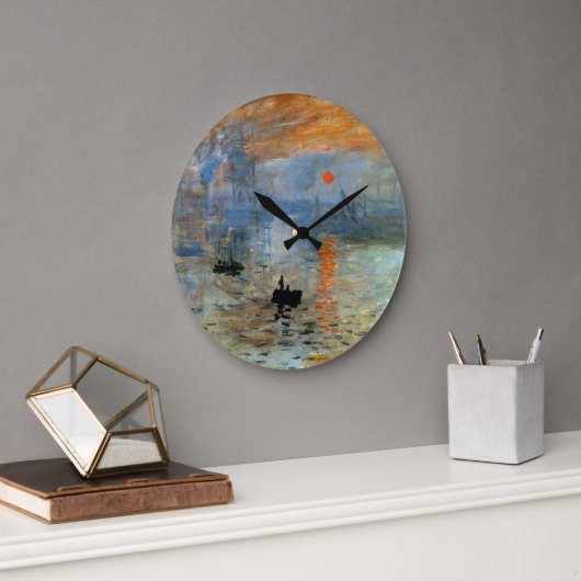 Wall klok met Claude Monet's Impression, Sunrise (Kantoor)