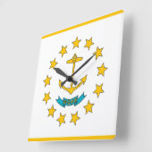 Wall klok met vlag Rhode Island, VS (Hoek)