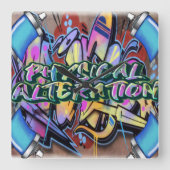 Wall-klokgraffiti Vierkante Klok (Voorkant)