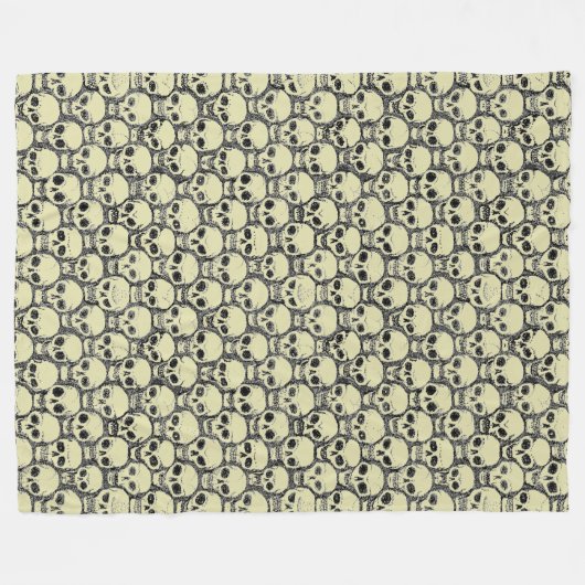 Wall o’ Skulls Fleece Deken (Voorkant (Horizontaal))