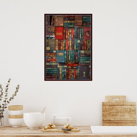 'WALL OF BOOKS' VERSIE II POSTER (Keuken)