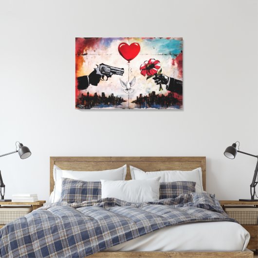 Wall of Dissension Canvas Afdruk (Insitu (Slaapkamer))