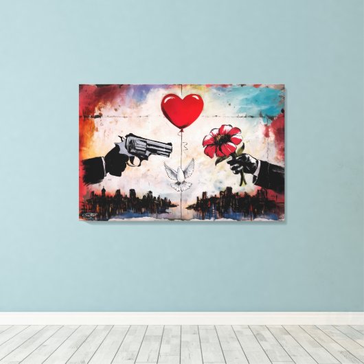 Wall of Dissension Canvas Afdruk (Insitu (Houten vloer))