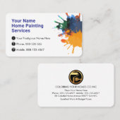 Wall Paint Splatter Home Painting Painter Visitekaartje (Voorkant / Achterkant)