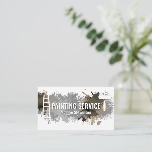 Wall Paint Splatter Home Remodeling Visitekaartje (Staand voorkant)