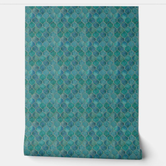 Wall Paper - Aqua Teel Behang (Afrollen)