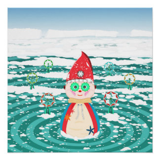 Wall poster - Een verlate kerstillustratie.