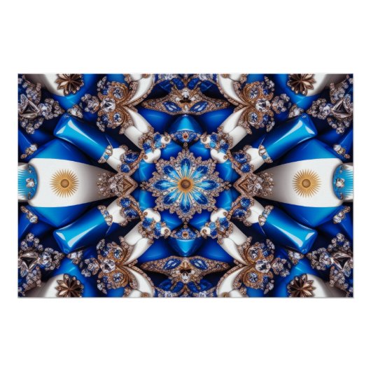 Wall poster met Argentijnse kleuren Design (Voorkant)