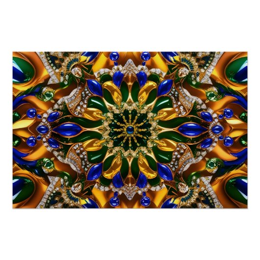 Wall poster met Brazilië Kleuren Design (Voorkant)