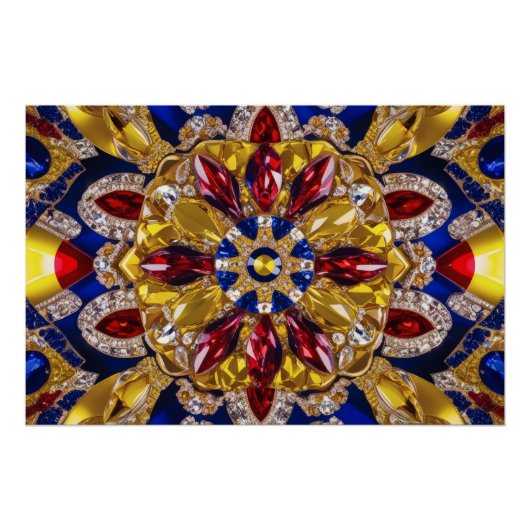 Wall poster met Colombia Kleuren Design (Voorkant)