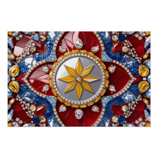 Wall poster met Colombiaanse kleuren Design (Voorkant)