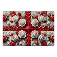 Wall poster met Engels Rozen Design