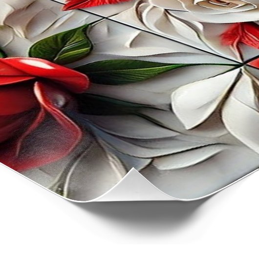 Wall poster met Engels Rozen Design (Hoek)