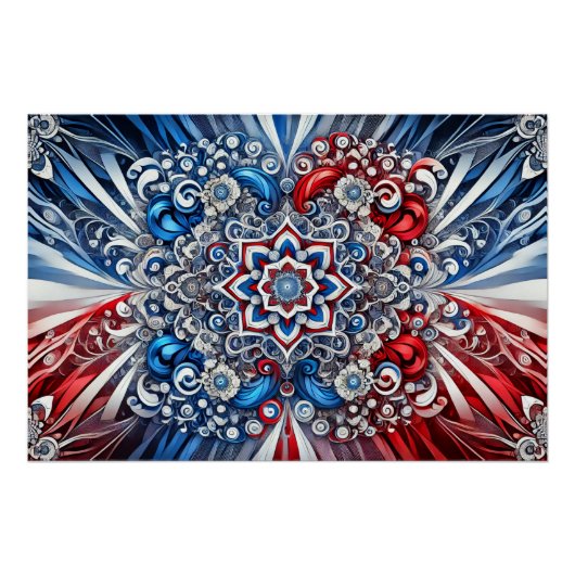 Wall poster met Franse kleuren Design (Voorkant)