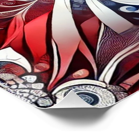 Wall poster met Franse kleuren Design (Hoek)