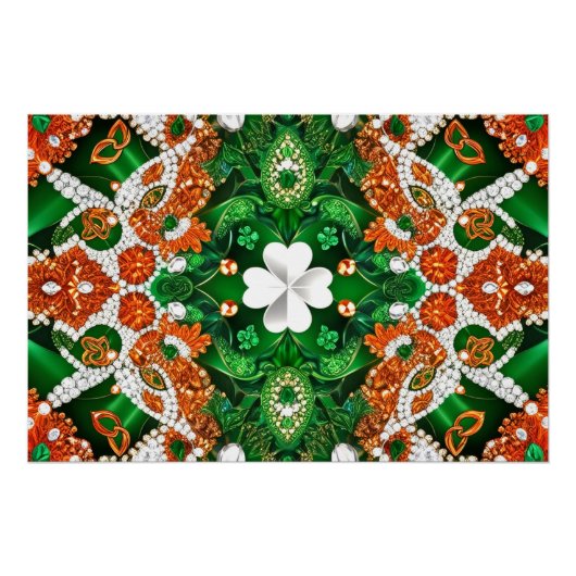 Wall poster met Irish Colors Design (Voorkant)